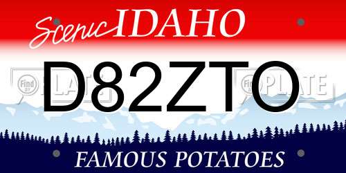 D82ZTO Idaho License Plate