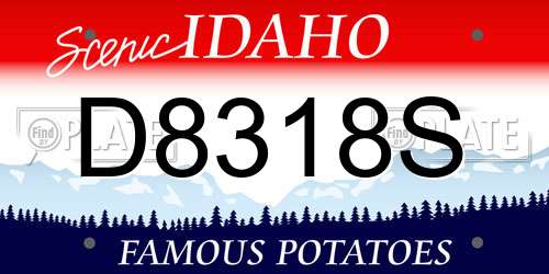 D8318S Idaho License Plate