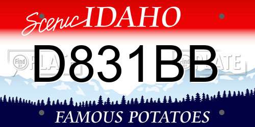 D831BB Idaho License Plate