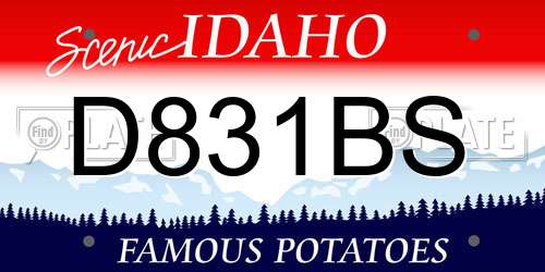 D831BS Idaho License Plate