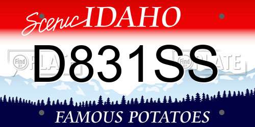 D831SS Idaho License Plate