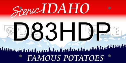 D83HDP Idaho License Plate