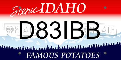 D83IBB Idaho License Plate