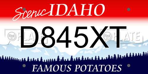 D845XT Idaho License Plate