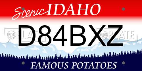 D84BXZ Idaho License Plate
