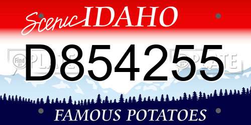 D854255 Idaho License Plate