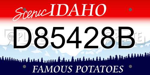 D85428B Idaho License Plate