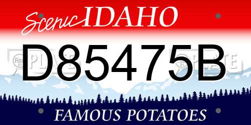 D85475B Idaho License Plate