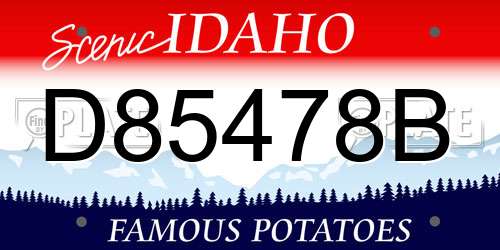 D85478B Idaho License Plate