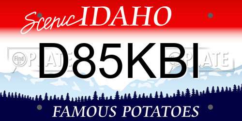 D85KBI Idaho License Plate