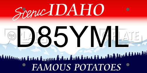 D85YML Idaho License Plate