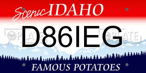 D86IEG Idaho License Plate