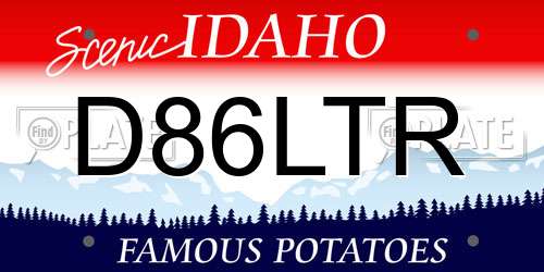 D86LTR Idaho License Plate