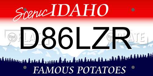 D86LZR Idaho License Plate