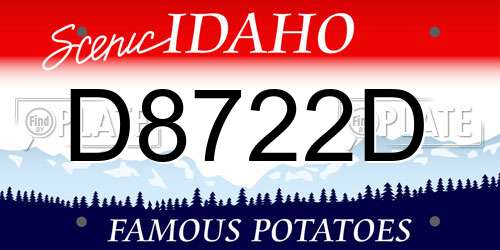D8722D Idaho License Plate