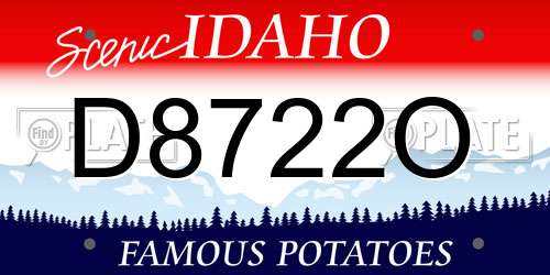 D8722O Idaho License Plate