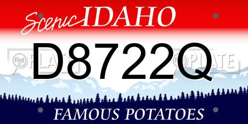 D8722Q Idaho License Plate