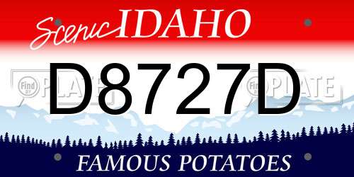 D8727D Idaho License Plate