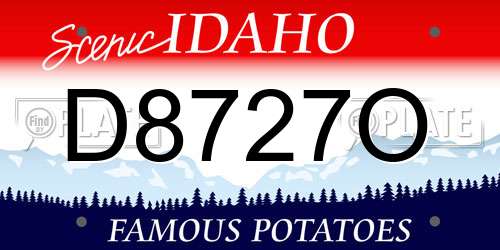 D8727O Idaho License Plate