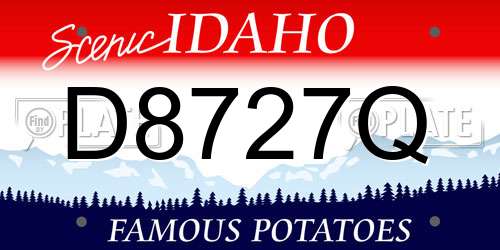 D8727Q Idaho License Plate