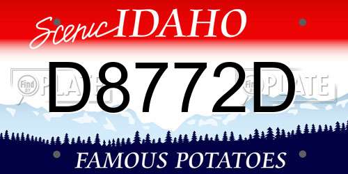 D8772D Idaho License Plate