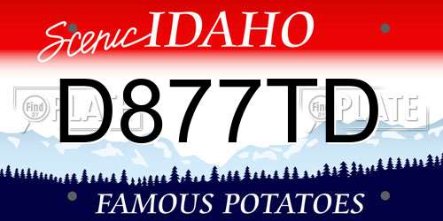 D877TD Idaho License Plate