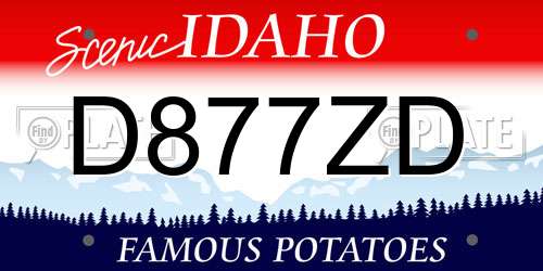 D877ZD Idaho License Plate