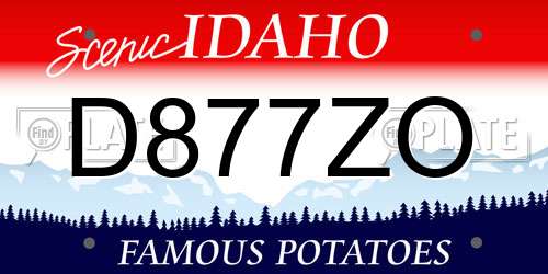 D877ZO Idaho License Plate