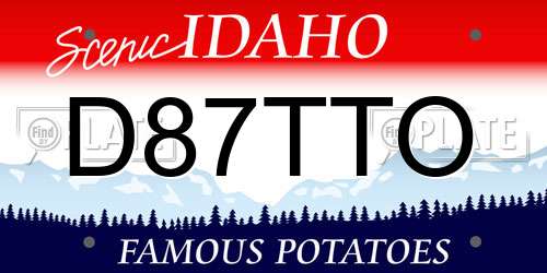 D87TTO Idaho License Plate