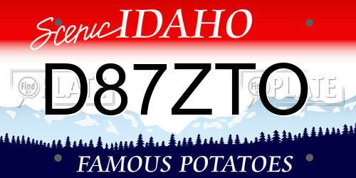 D87ZTO Idaho License Plate