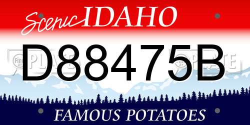 D88475B Idaho License Plate