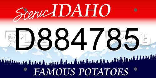 D884785 Idaho License Plate