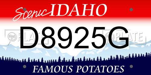 D8925G Idaho License Plate