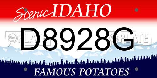 D8928G Idaho License Plate