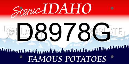 D8978G Idaho License Plate