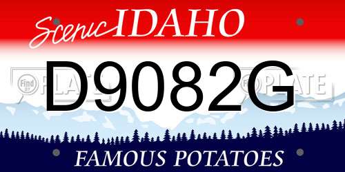 D9082G Idaho License Plate