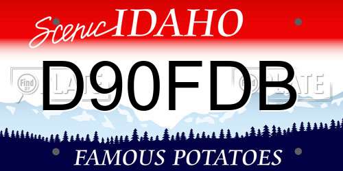 D90FDB Idaho License Plate