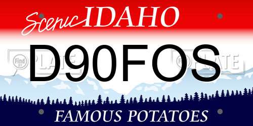 D90FOS Idaho License Plate