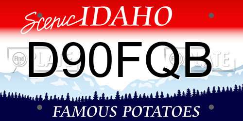 D90FQB Idaho License Plate