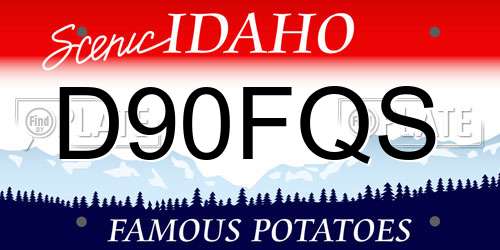 D90FQS Idaho License Plate