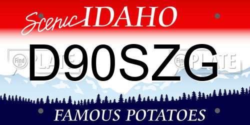 D90SZG Idaho License Plate