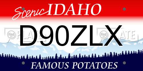 D90ZLX Idaho License Plate