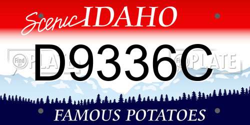 D9336C Idaho License Plate