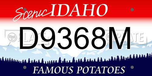 D9368M Idaho License Plate