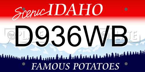 D936WB Idaho License Plate