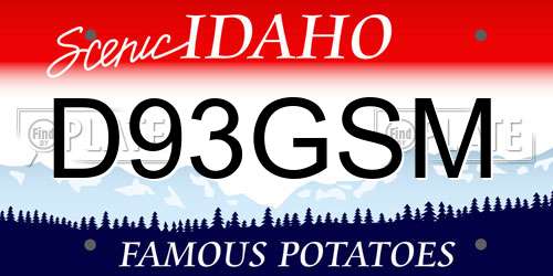D93GSM Idaho License Plate