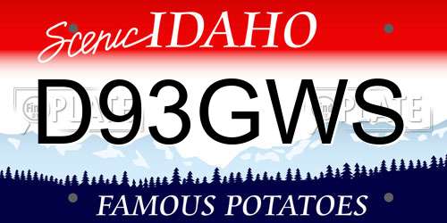 D93GWS Idaho License Plate