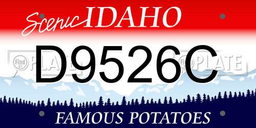 D9526C Idaho License Plate
