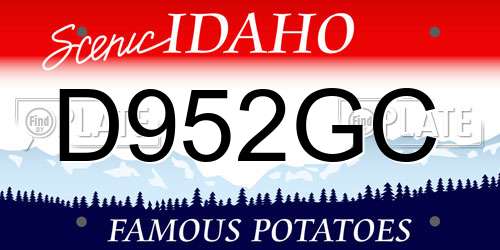 D952GC Idaho License Plate
