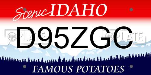 D95ZGC Idaho License Plate
